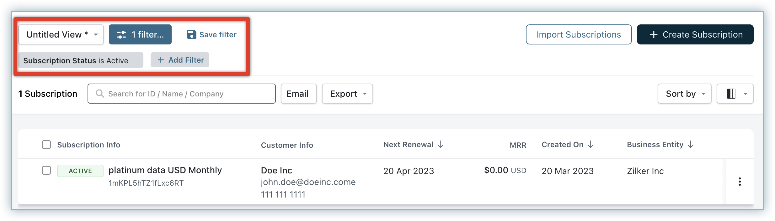 Segment filter criteria configuration