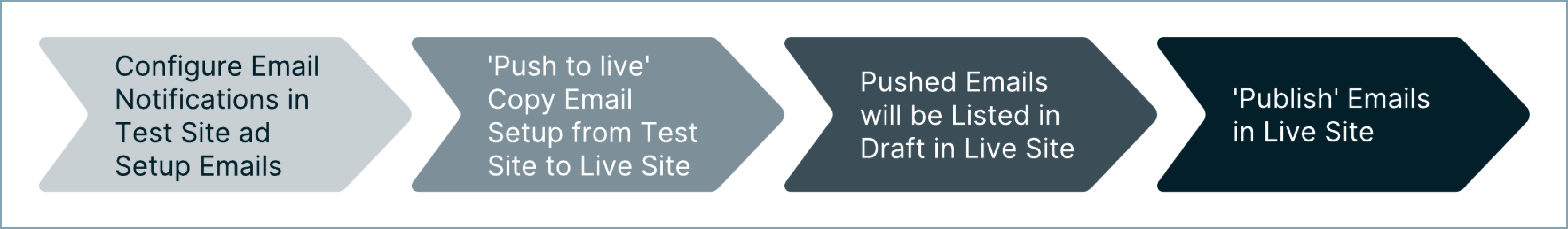 Push to Live option for test site email notifications