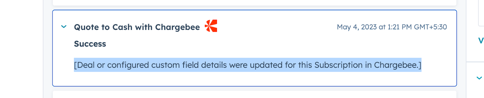 Reverse sync settings for subscriptions in Quote-to-Cash