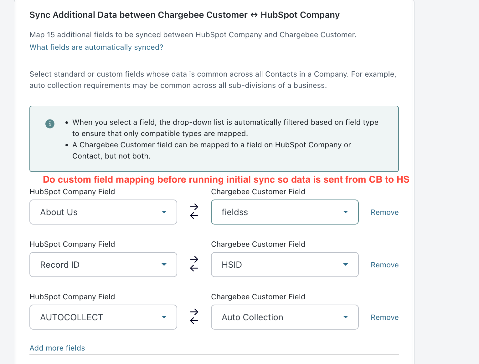 Custom field mappings in the Quote-to-Cash configuration