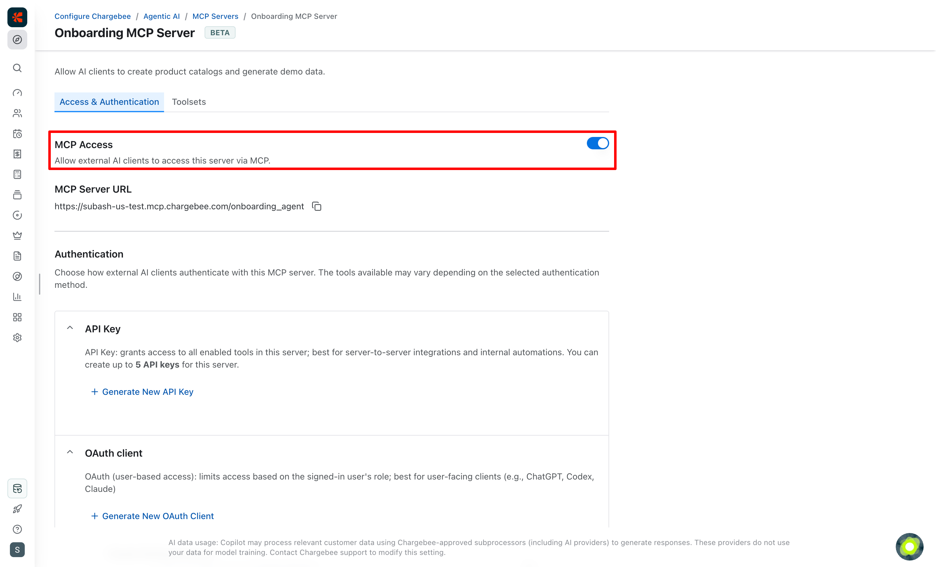 Onboarding MCP server access and authentication