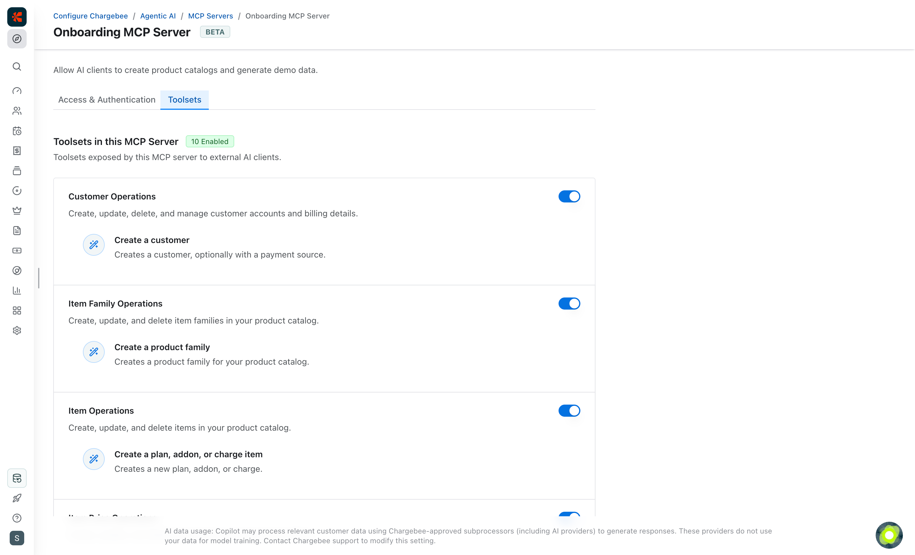 Onboarding MCP server toolsets