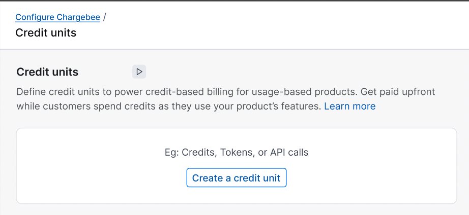 Credit Units page showing the Create a credit unit button