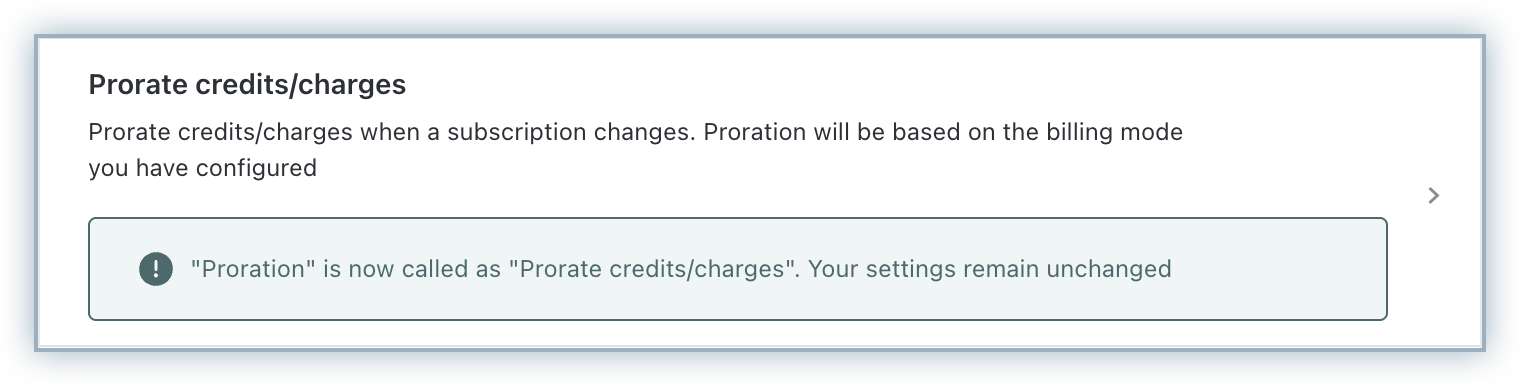 Prorate credits/charges setting in Billing LogIQ