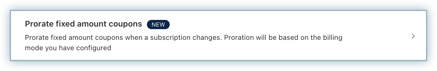 Prorate fixed amount coupons setting in Billing LogIQ