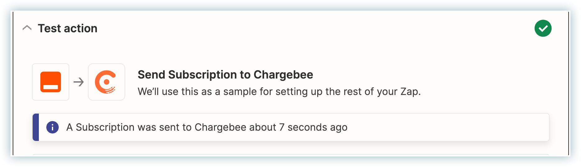 Test Action Message