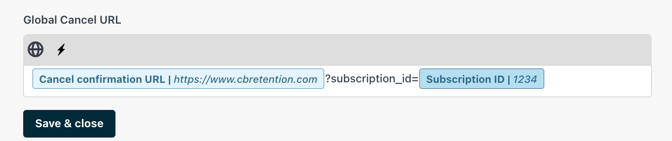 Dynamic URL with a subscription ID variable in Chargebee Growth