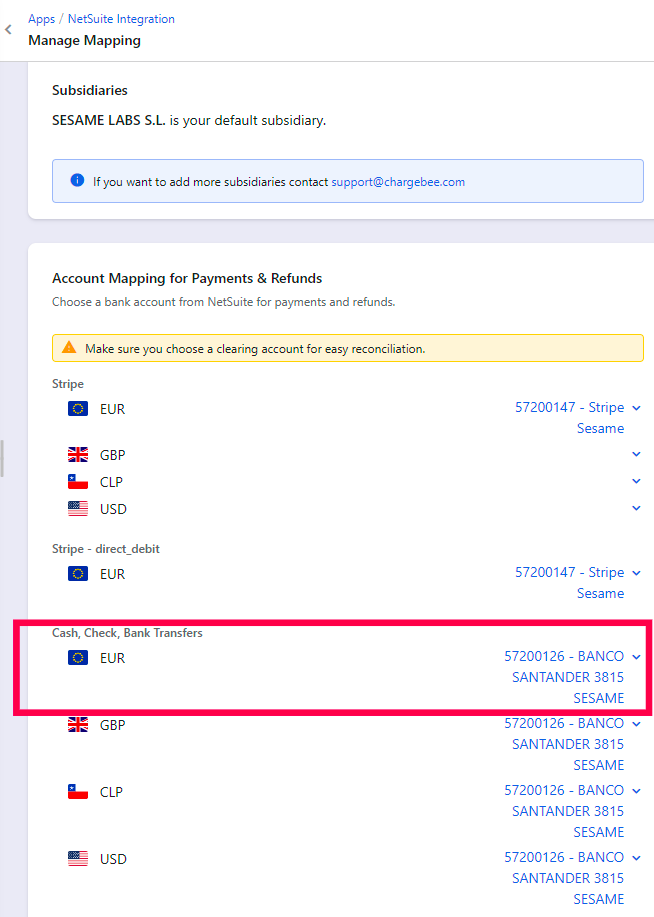 Chargeback in sync
