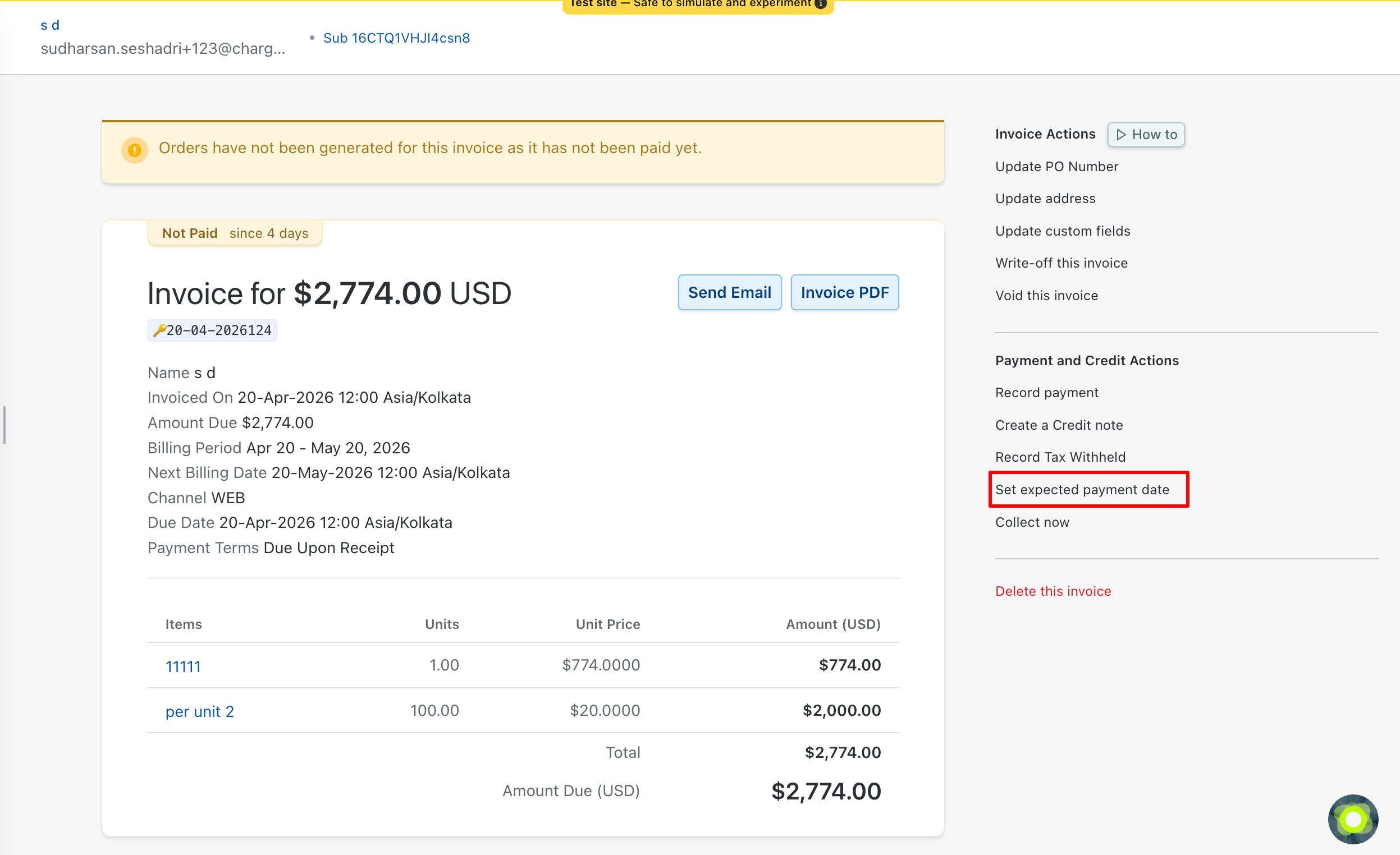 Expected payment date