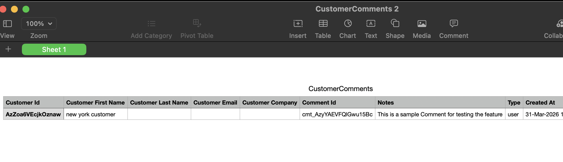csv format