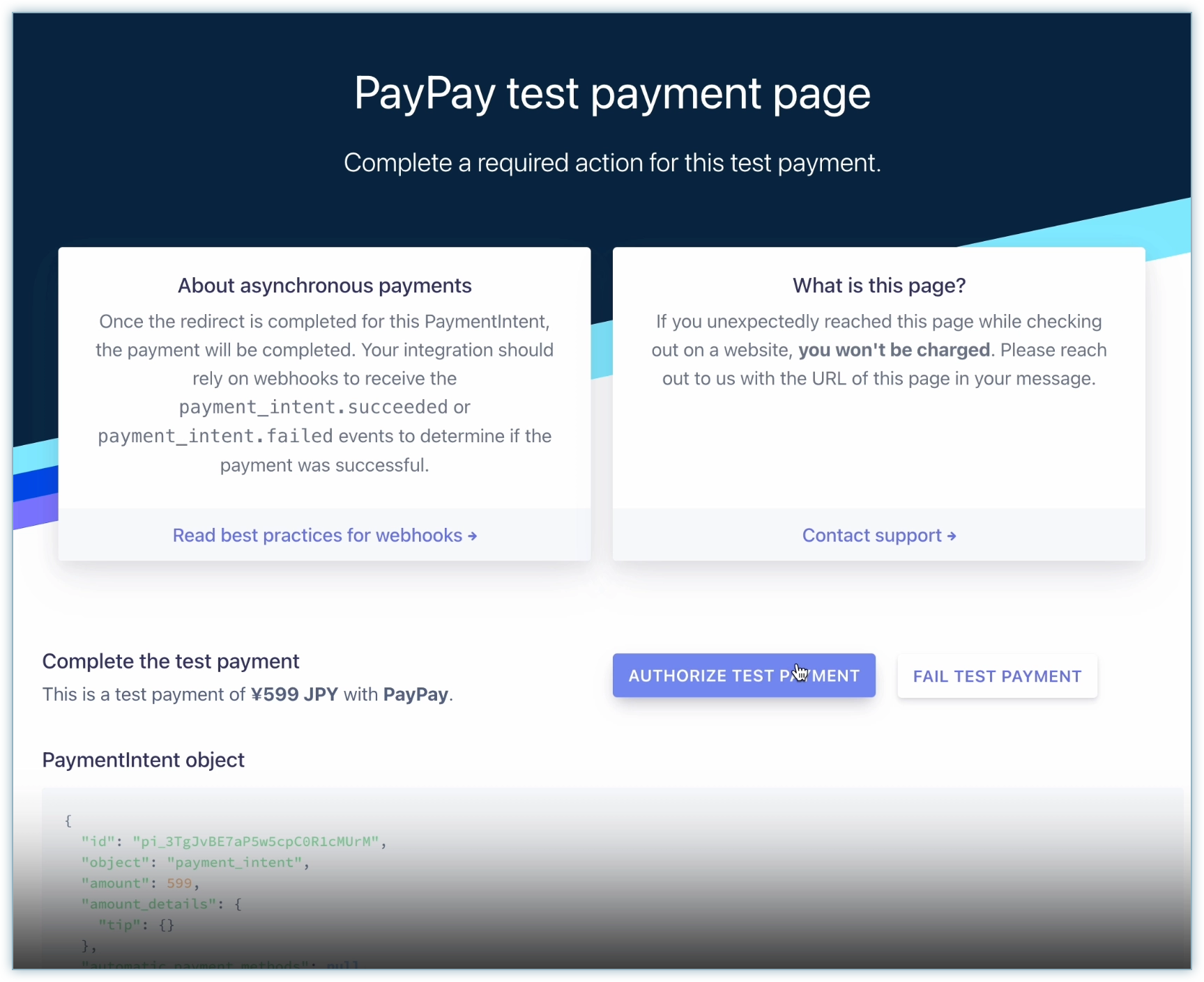 PayPay payment page used to authorize the payment