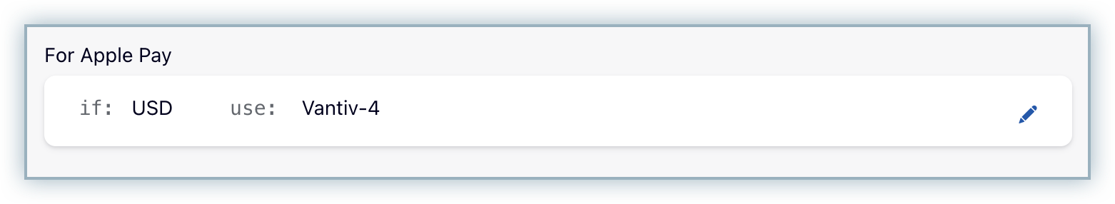 Apple Pay section in Smart Routing rules