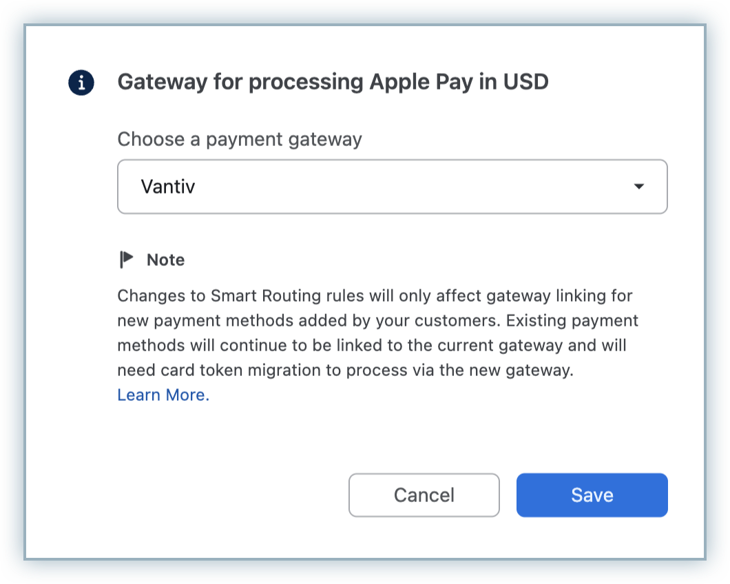 Choose a payment gateway dialog with Save