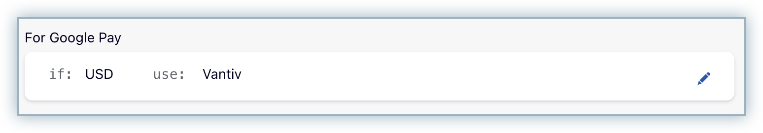 Google Pay section in Smart Routing rules